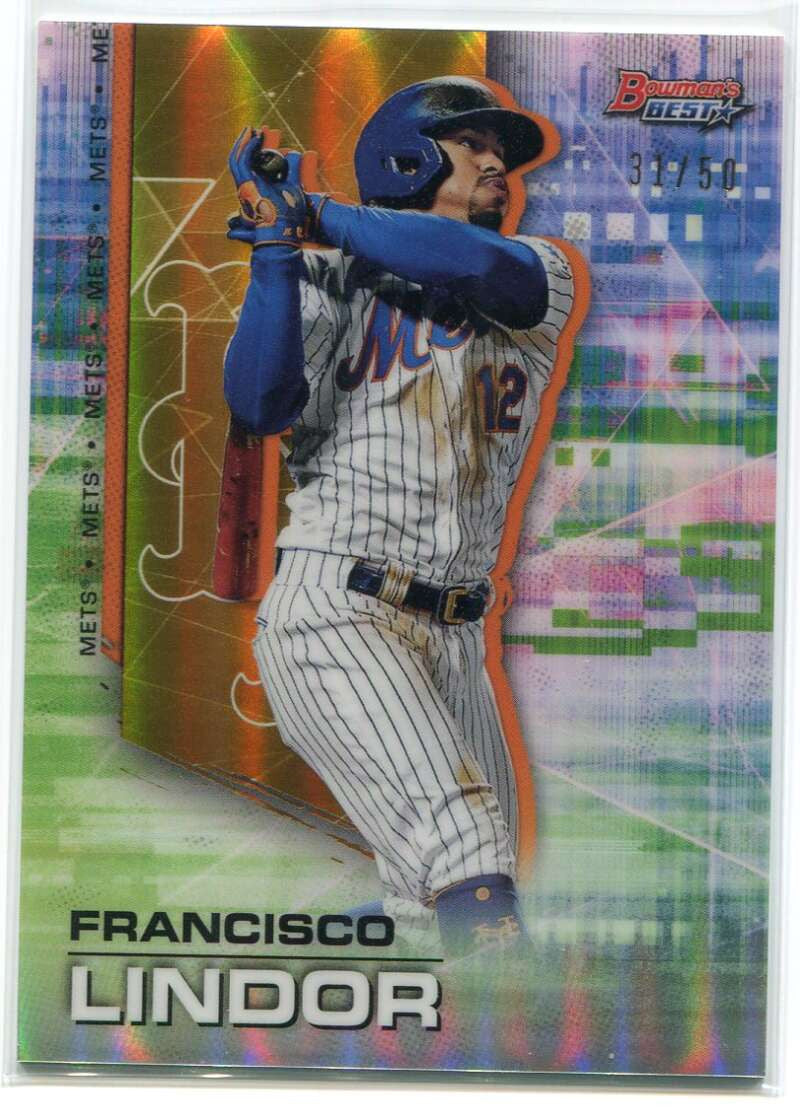 2021 Bowman's Best Gold Refractor 99 Francisco Lindor 31/50