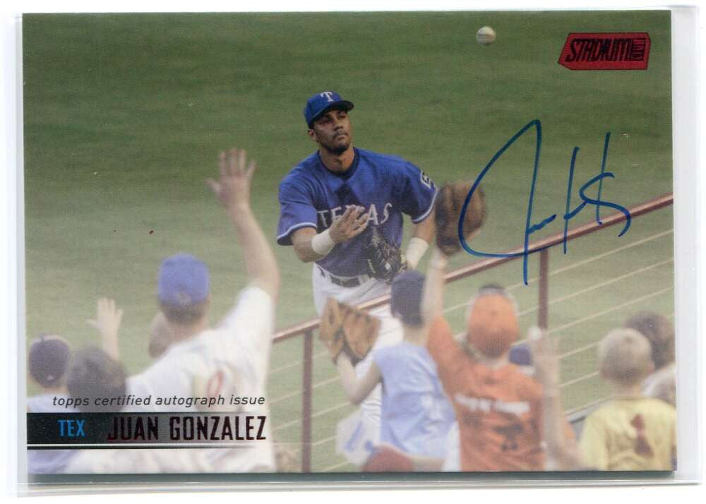 2021 Stadium Club Autographs Red Foil SCBAJG Juan Gonzalez Auto 49/50