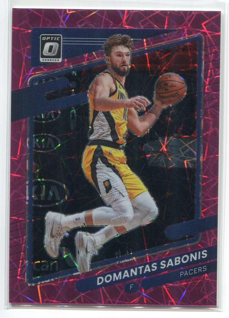 2021-22 Donruss Optic Pink Velocity Refractor 94 Domantas Sabonis 16/79