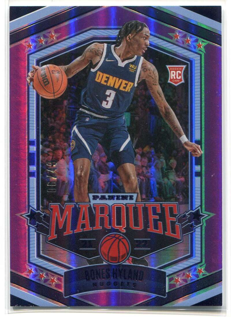 DELETE 114897 2021-22 Panini Chronicles Purple 339 Bones Hyland Marquee Rookie 6/49