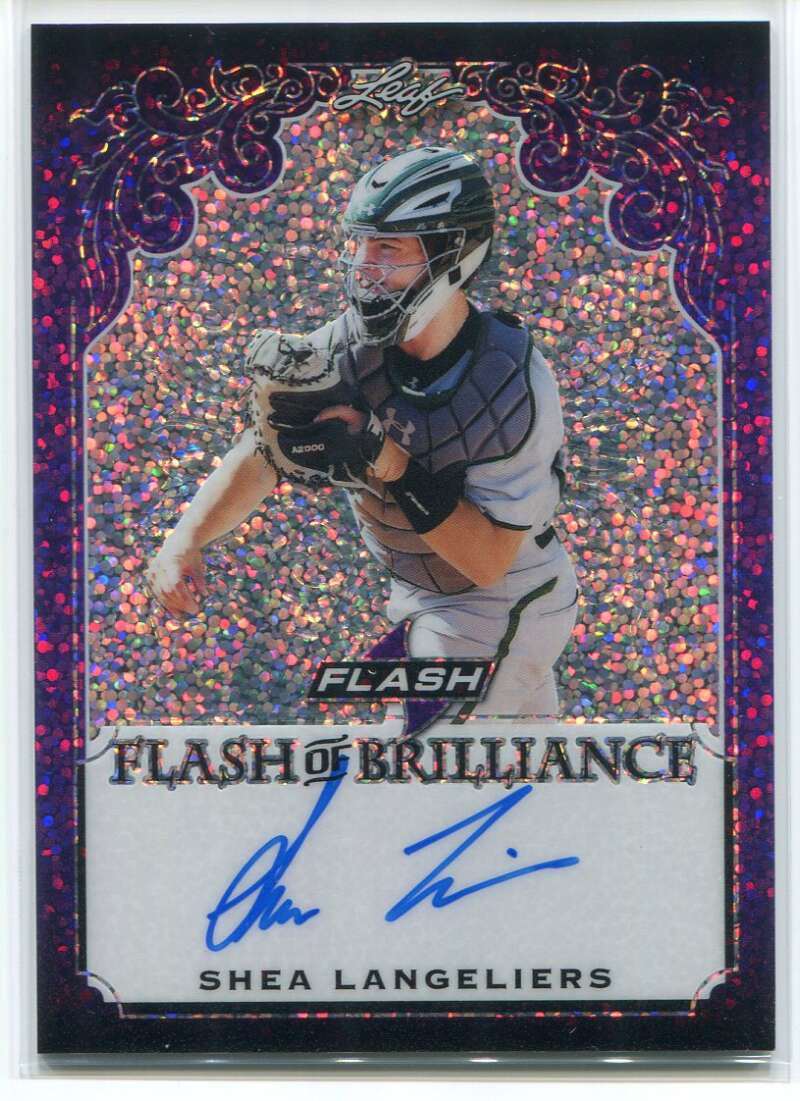 2019 Leaf Flash of Brilliance Purple fbsl1 Shea Langeliers Rookie Auto 18/25