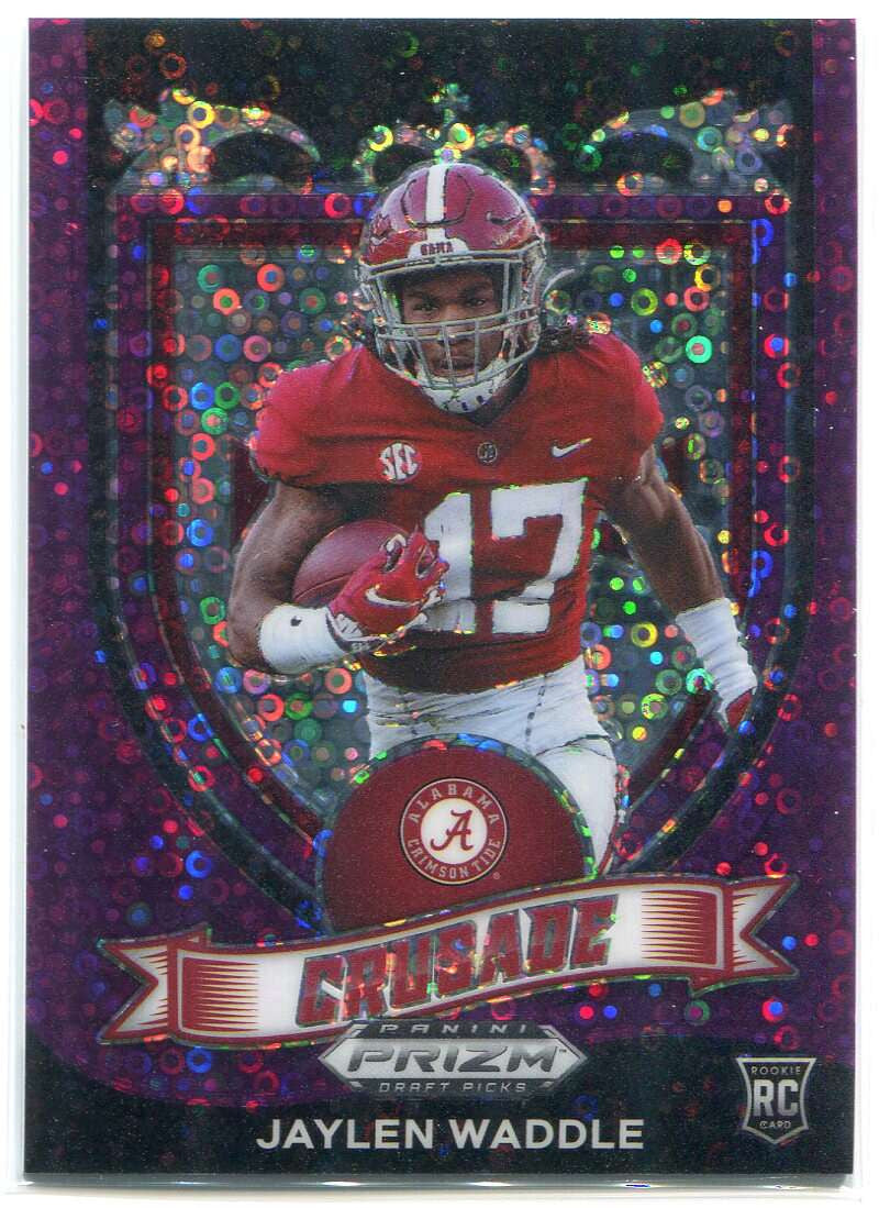 2021 Panini Prizm Draft Prizms Purple Circles 169 Jaylen Waddle Rookie 44/50