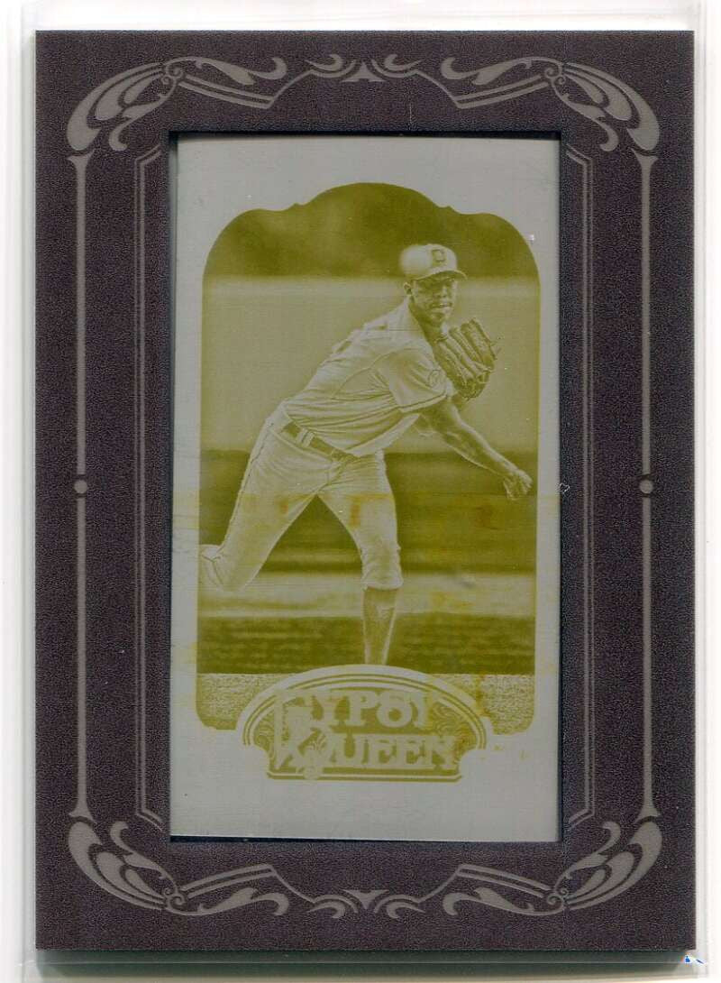 2012 Topps Gypsy Queen Mini Framed Printing Plate Yellow 97 Ubaldo Jimenez 1/1