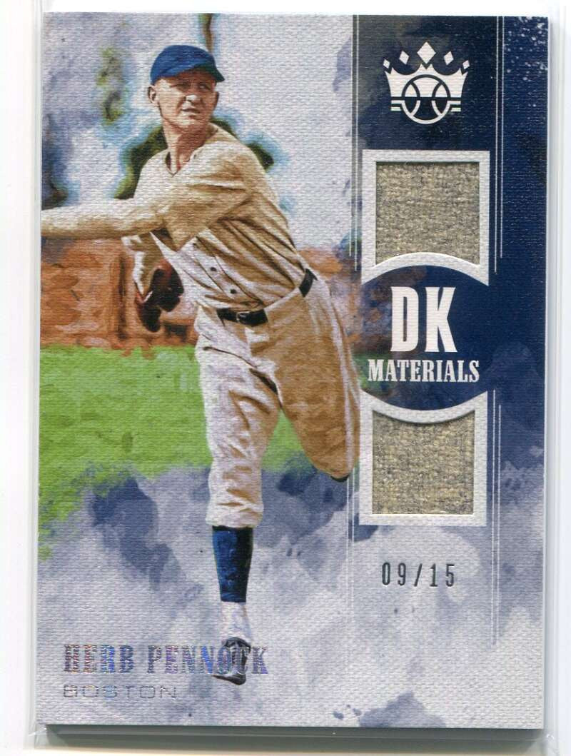 2018 Diamond Kings DK Materials Holo Silver 50 Herb Pennock Dual Jersey 9/15
