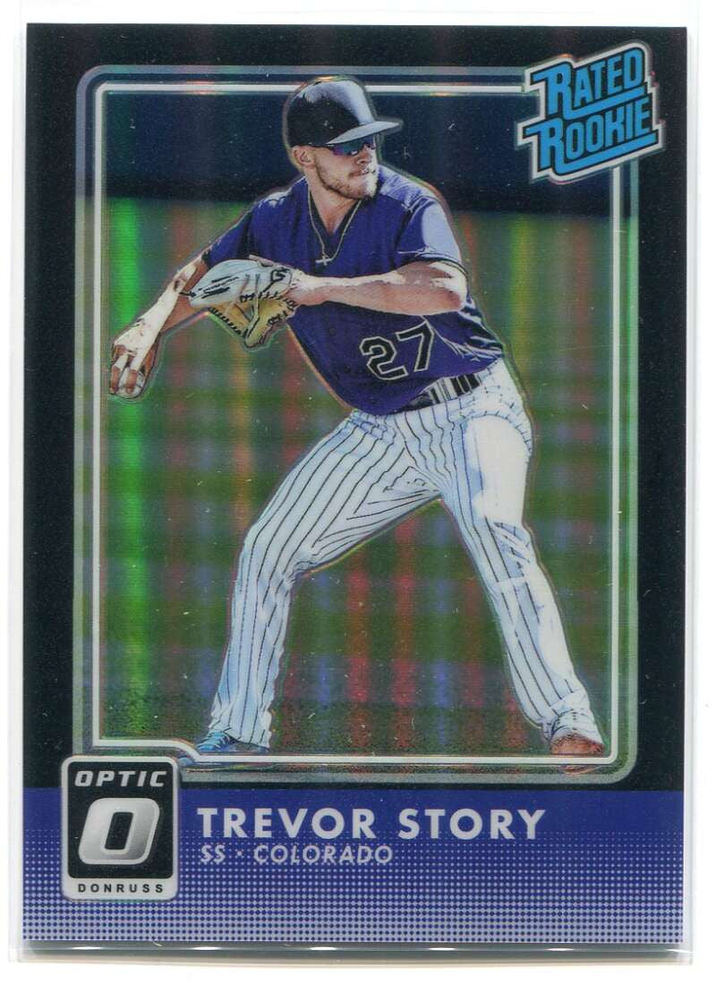 2016 Donruss Optic Black Refractor 53 Trevor Story RR Rated Rookie 14/25