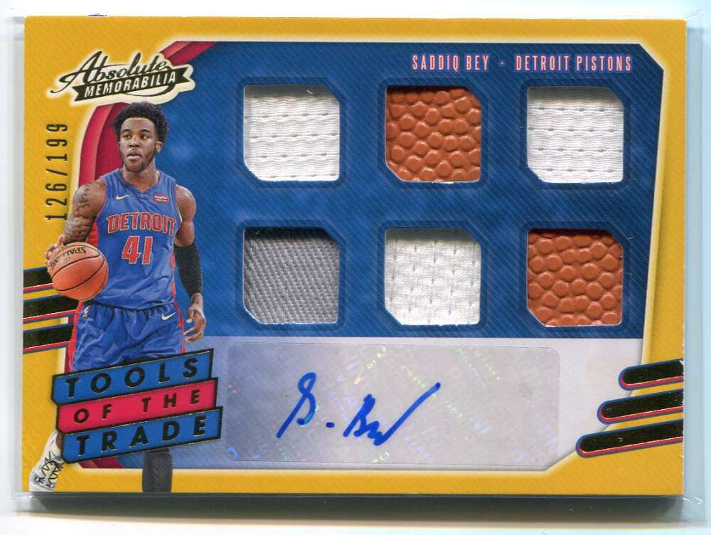 DELETE 115464 2020-21 Absolute Tools of Trade Saddiq Bey Rookie Six Ball Jersey Auto 126/199