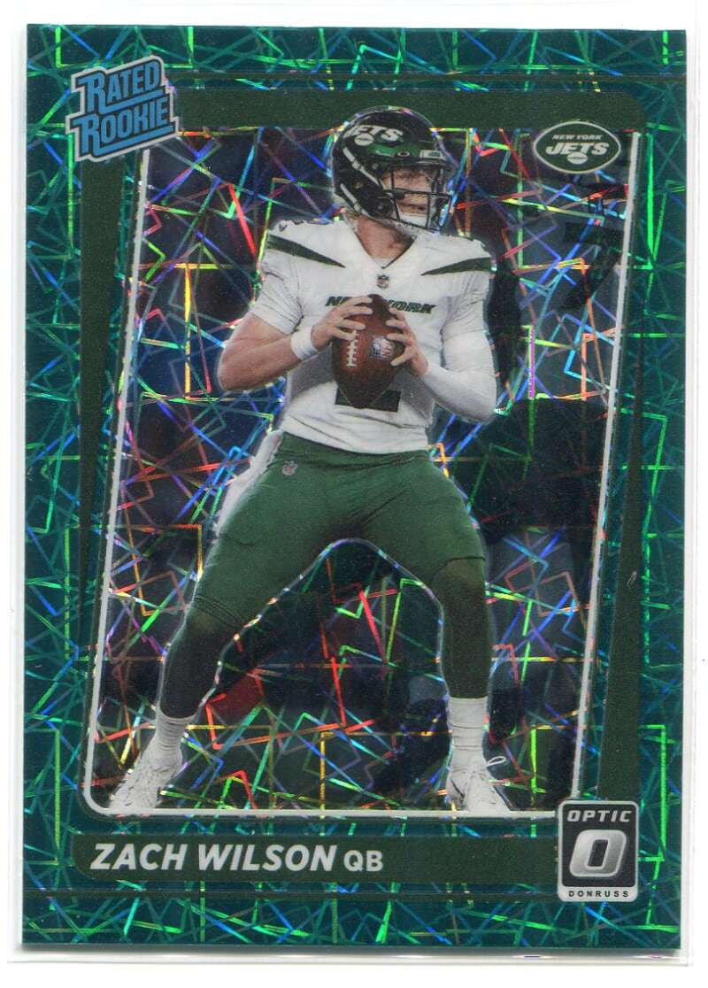 DELETE 115570 2021 Donruss Optic Green Velocity Refractor 202 Zach Wilson RR Rated Rookie