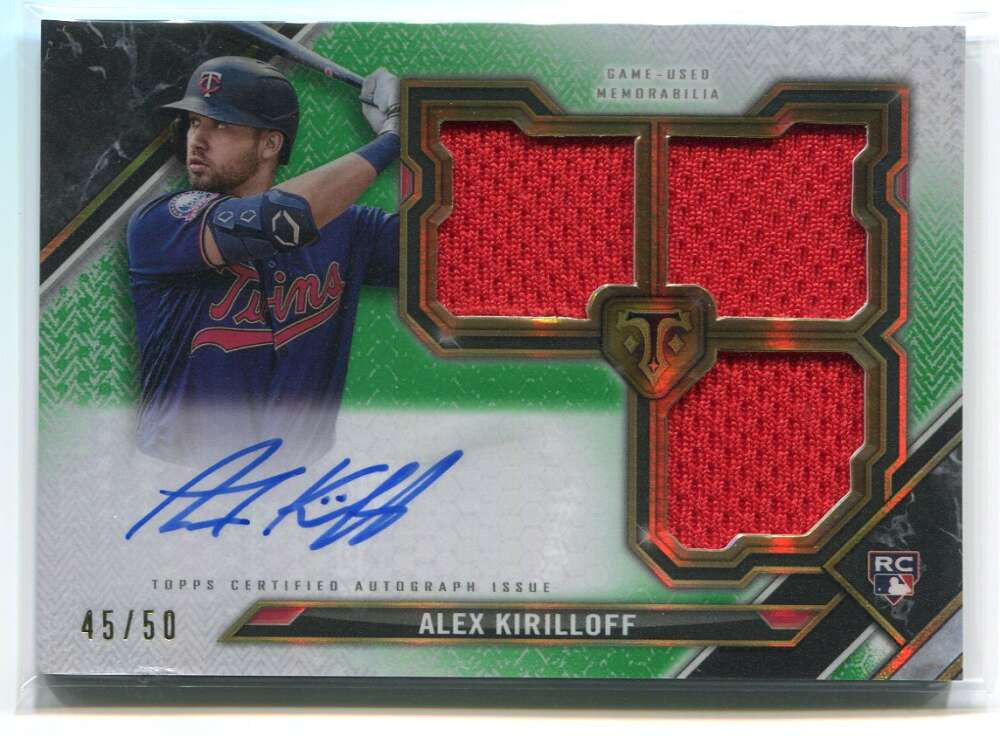 DELETE 115636 2021 Topps Triple Threads RFPARAKI Alex Kirilloff Rookie Jersey Auto 45/50