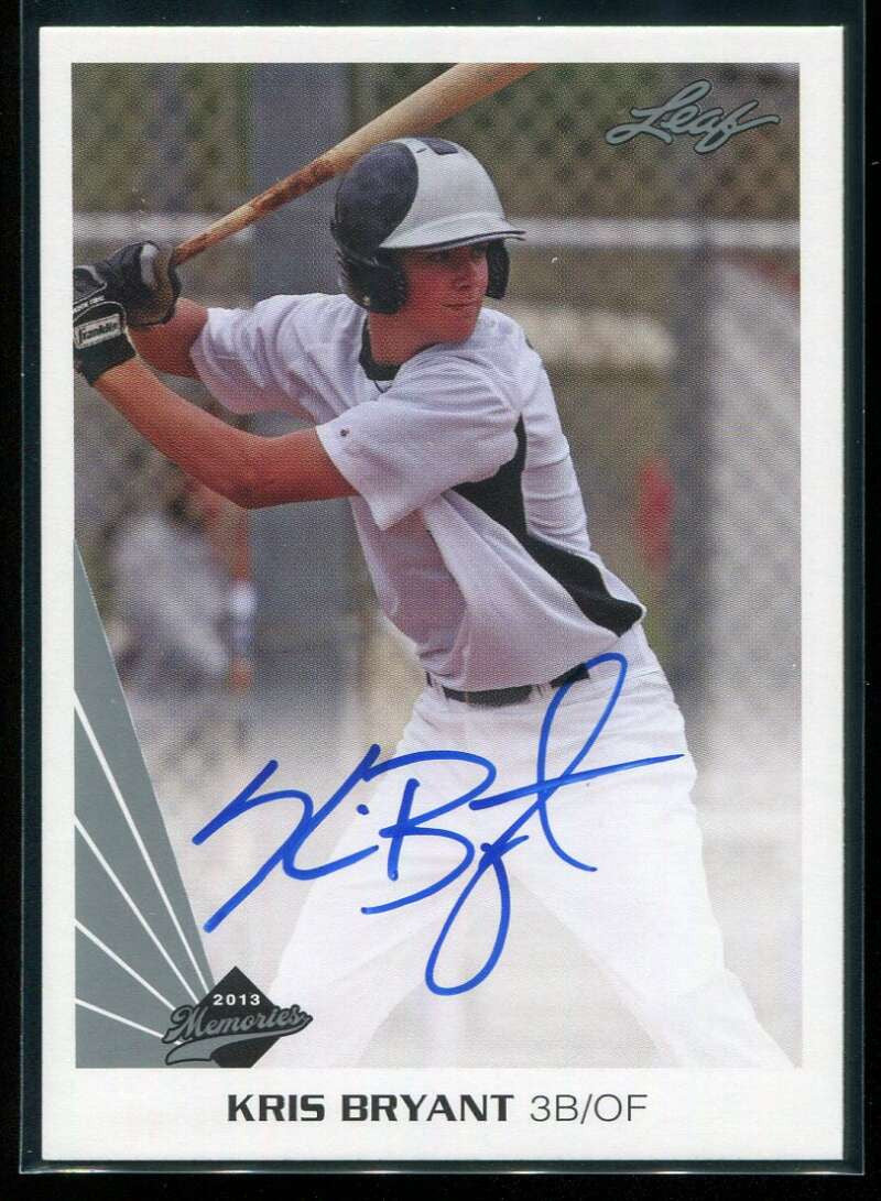 DELETE 115649 2013 Leaf Memories Autographs kb1 Kris Bryant Rookie Auto