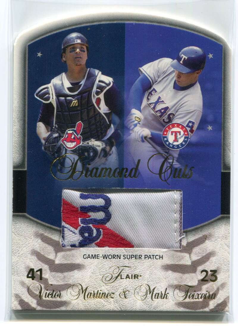 SOLD 115664 2005 Flair Diamond Cuts Super Die Cut MT Mark Teixeira Laundry Tag Patch 5/10