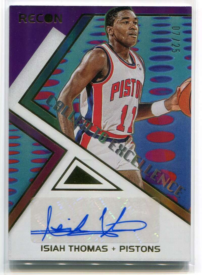 2021-22 Panini Recon Called Excellence Signatures Purple Isiah Thomas Auto 7/25