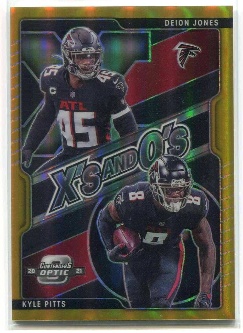 2021 Panini Contenders Optic Xs &amp; Os Gold 23 Deion Jones Kyle Pitts Rookie 3/10