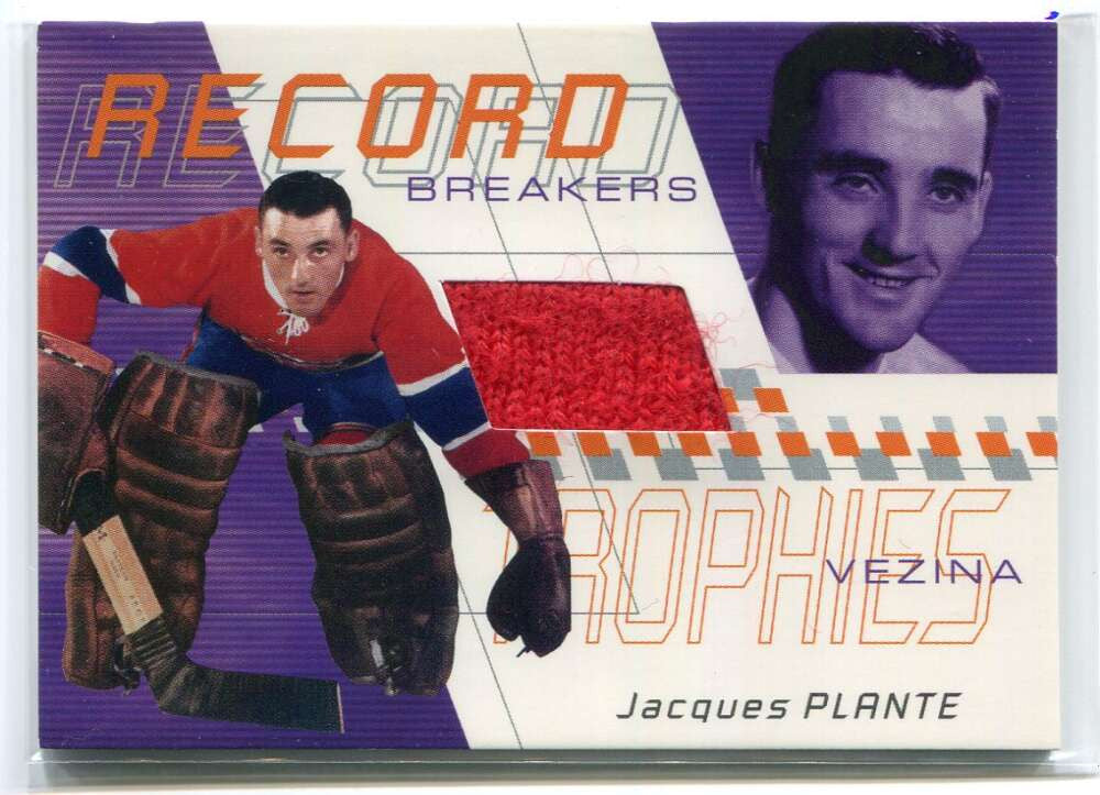 2001-02 Between the Pipes Record Breakers rb3 Jacques Plante Jersey /50
