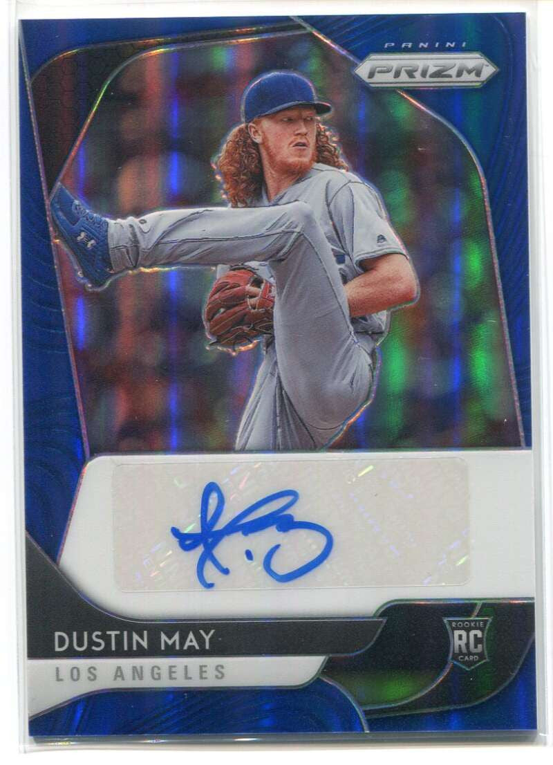 2020 Panini Prizm Autographs Prizms Blue 21 Dustin May Rookie Auto 17/35