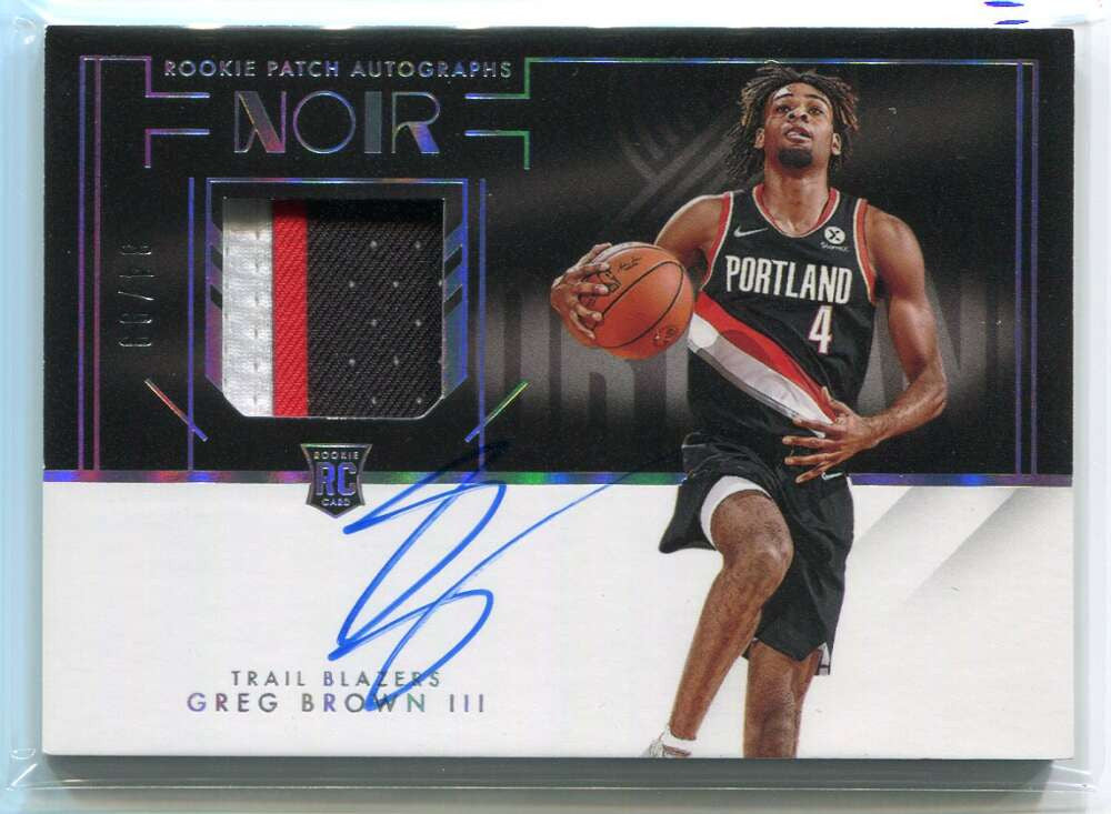 DELETE 115865 2021-22 Panini Noir 370 Greg Brown III Color Rookie Patch Auto 84/99