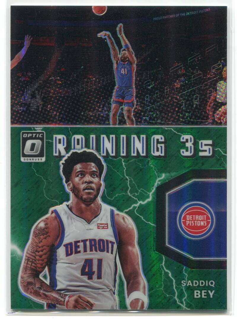 DELETE 115881 2021-22 Donruss Optic Raining 3s Green Refractor 11 Saddiq Bey 4/5