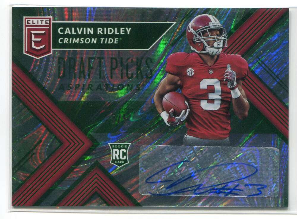 2018 Elite Draft Autographs Aspirations Emerald Calvin Ridley Rookie Auto 5/5