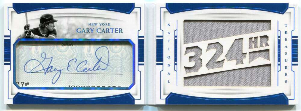 2018 National Treasures Signature Booklet 4 Gary Carter Jersey Cut Auto 3/10