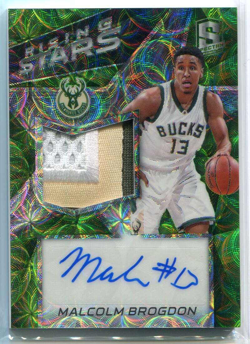 DELETE 116131 2016-17 Spectra Rising Stars Neon Green Malcolm Brogdon Rookie Patch Auto 19/25