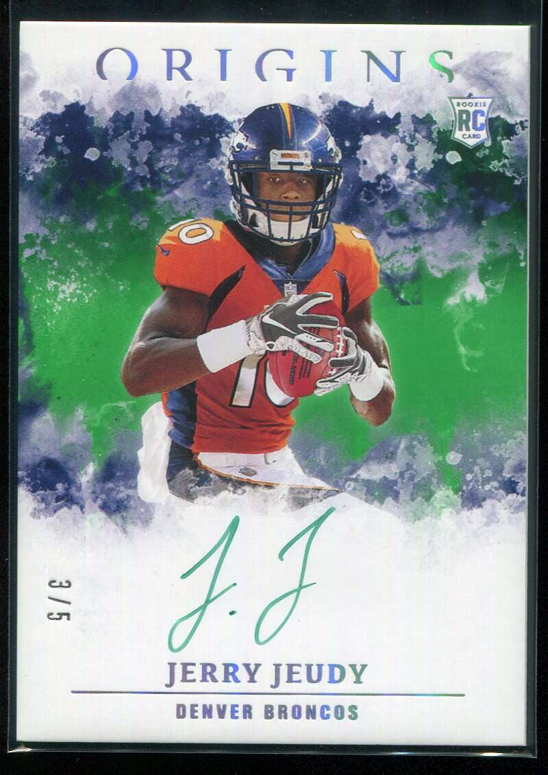 2020 Panini Origins Rookie Autographs Green 6 Jerry Jeudy Rookie Auto 3/5