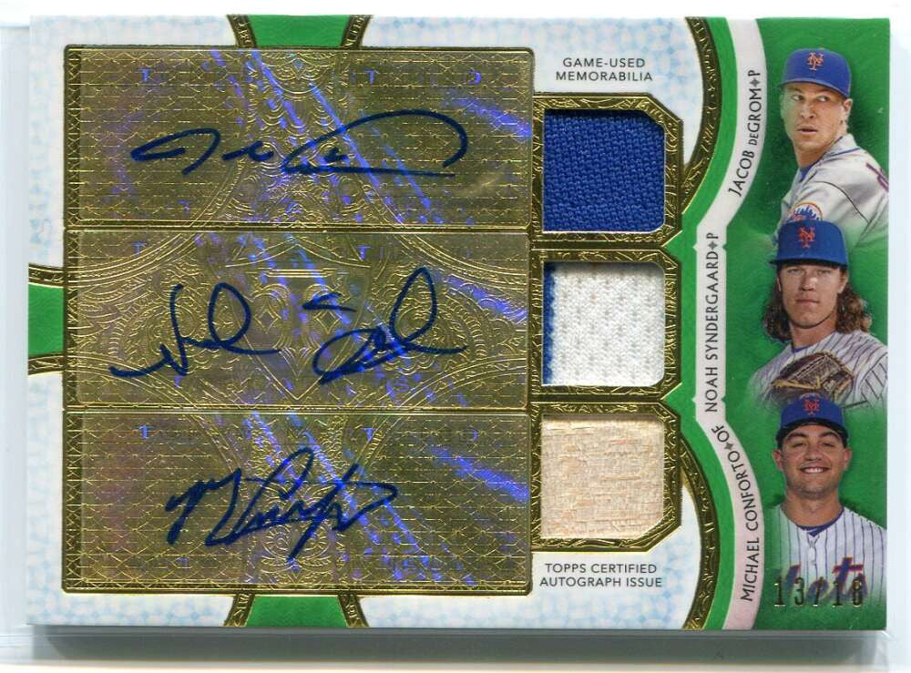 2018 Topps Triple Threads Conforto Syndergaard deGrom Jersey Bat Auto 13/18