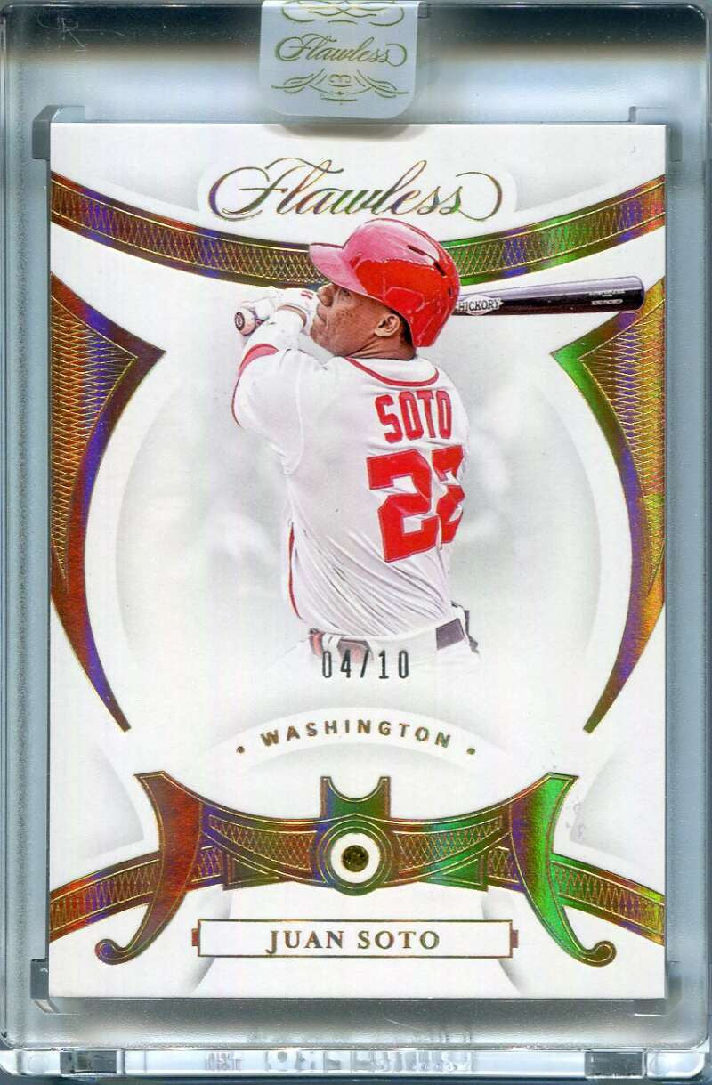 2020 Panini Flawless Yellow Diamond 12 Juan Soto Diamond 4/10