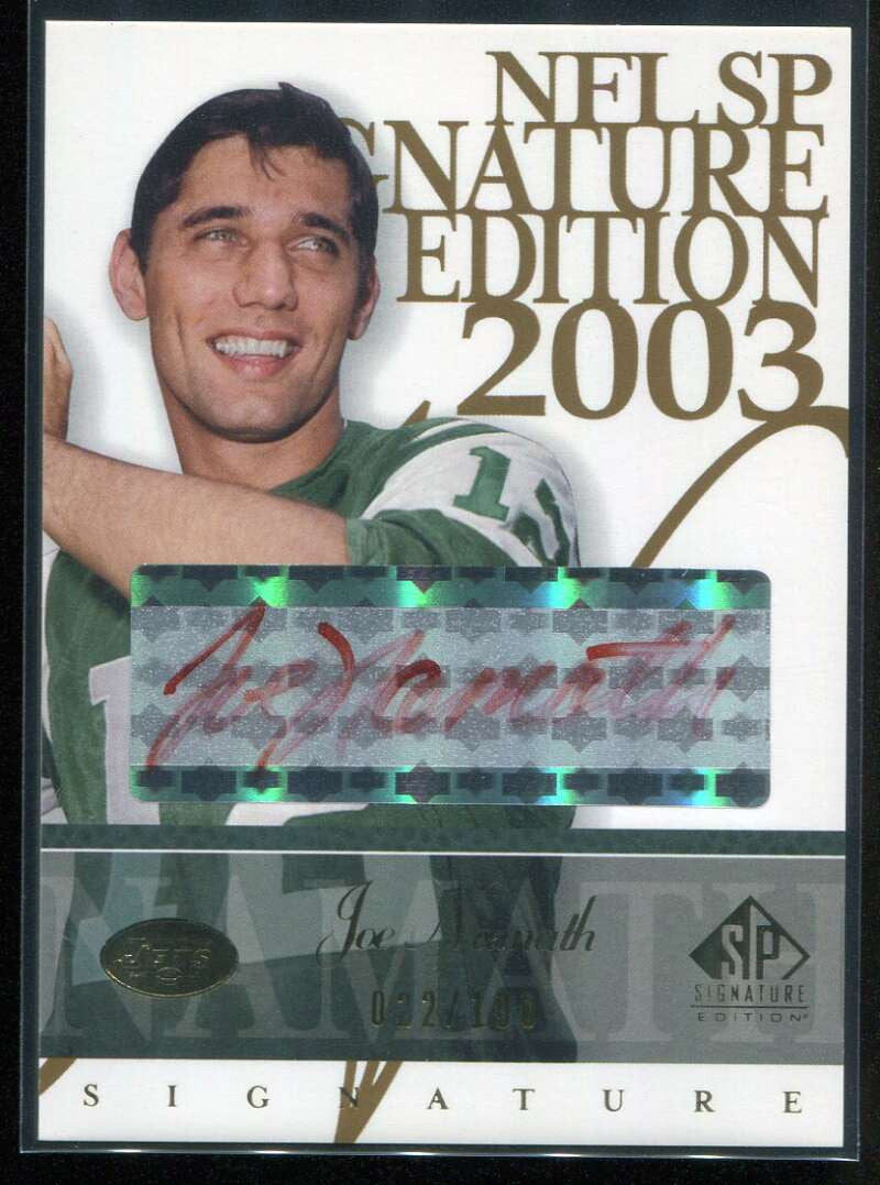 2003 SP Signature Autographs Red Ink JN Joe Namath Auto 22/100