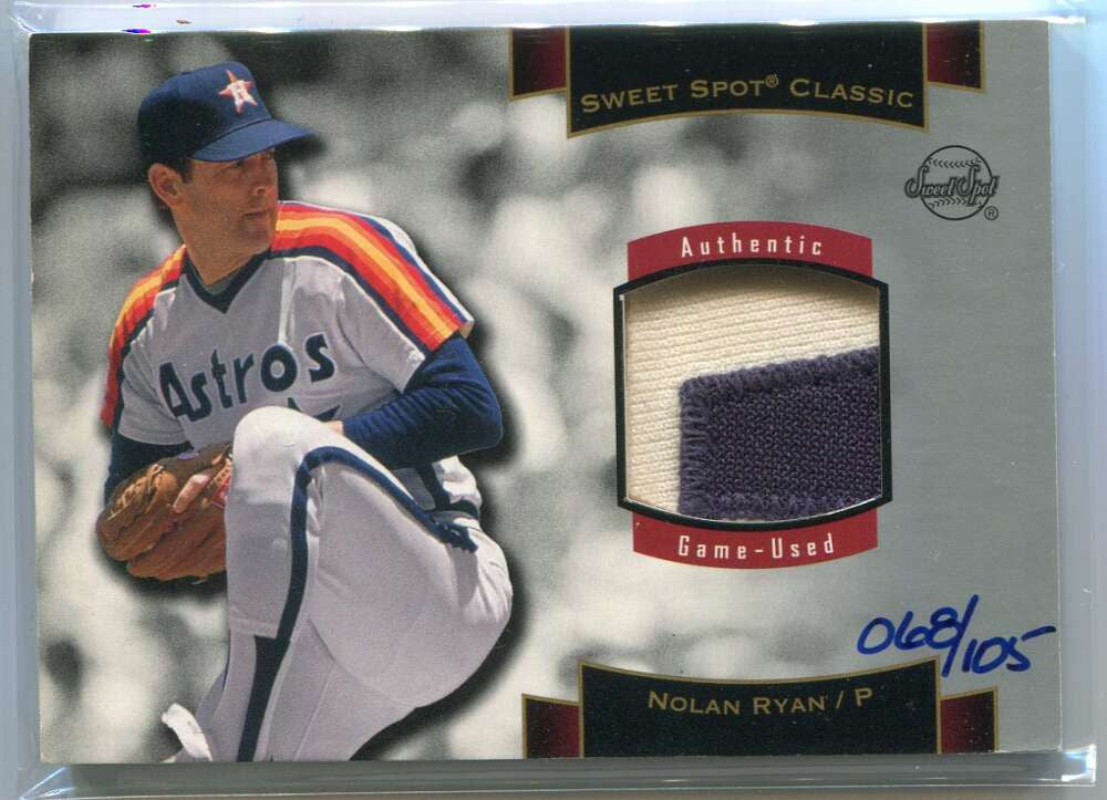 2003 Sweet Spot Classics Patch Cards nr4 Nolan Ryan Astros Patch 68/105