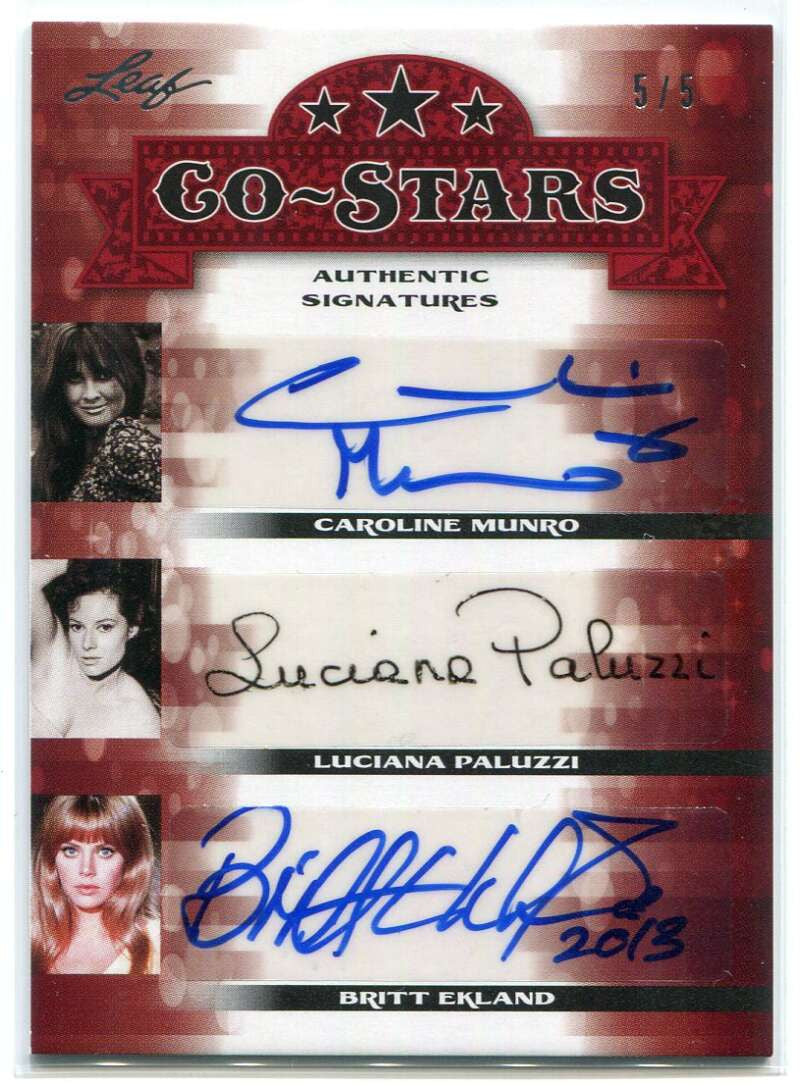 2013 Leaf Pop Century Co-Stars Munro Paluzzi Ekland Wood Adams Five Auto 5/5