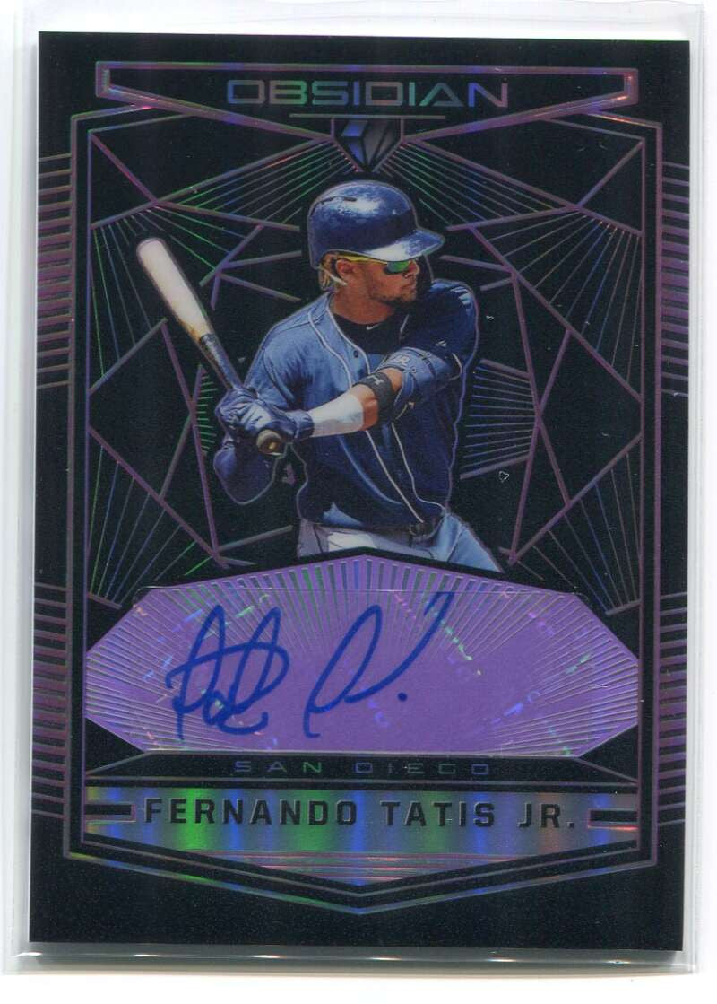 2019 Panini Obsidian Autographs Purple 20 Fernando Tatis Jr. Rookie Auto 86/99