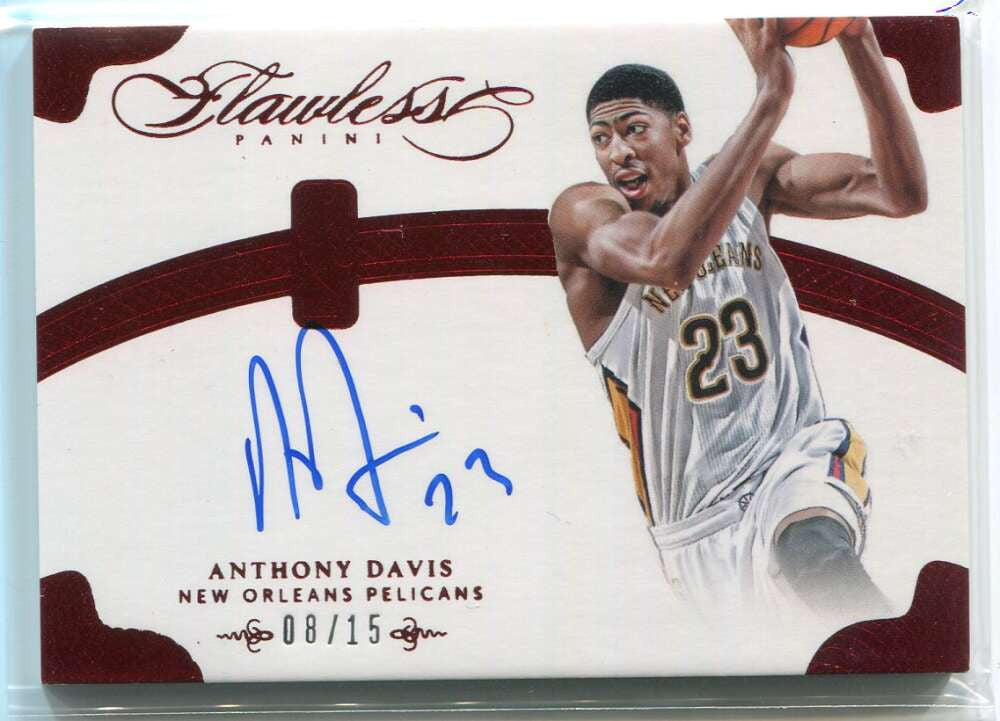 2013-14 Panini Flawless NBA Signatures Ruby 18 Anthony Davis Auto 8/15