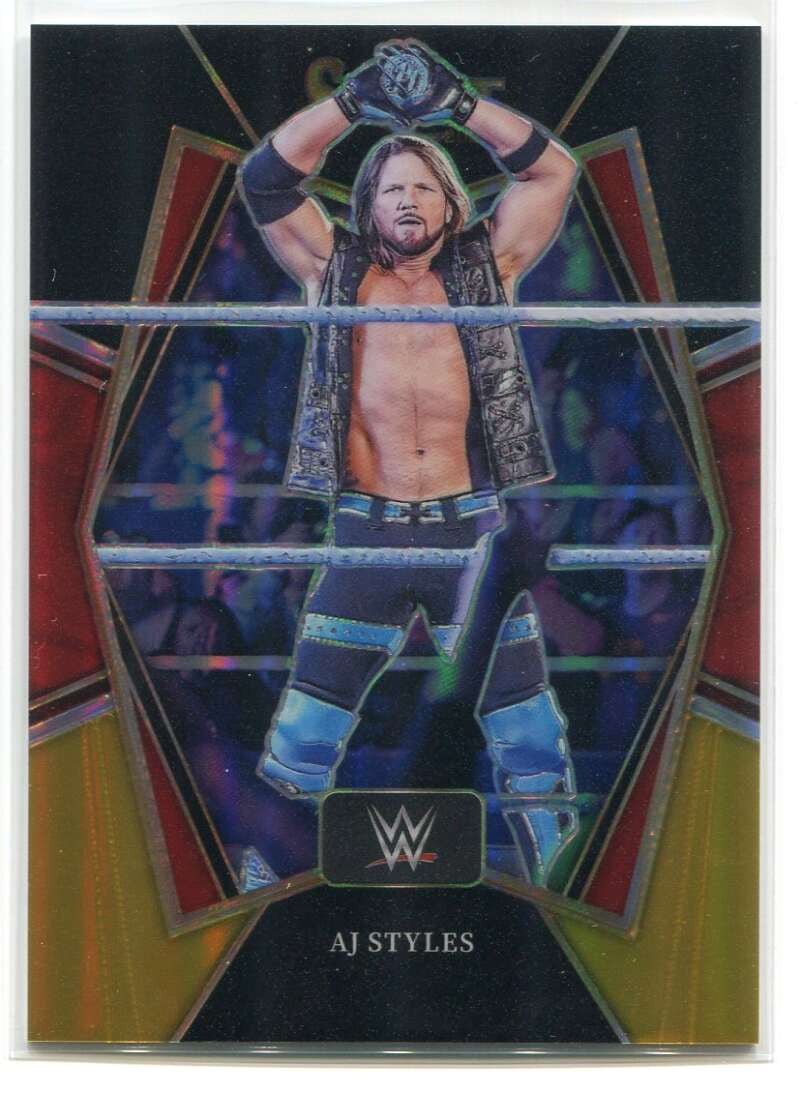 2022 Select WWE Prizms Black &amp; Gold Refractor 107 AJ Styles 1/1 READ