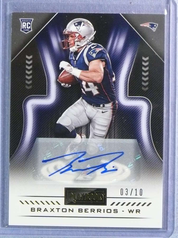 DELETE 116781 2018 Panini Playbook Rookie Signatures Gold Braxton Berrios Autograph #03/10