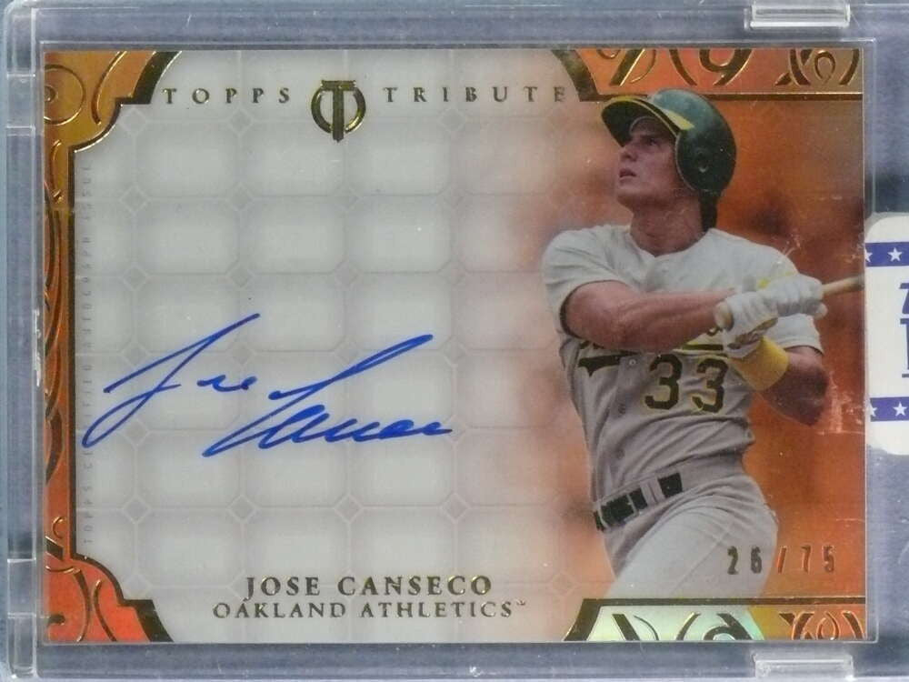 2015 Topps Tribute Framed Orange Jose Canseco Autograph Auto #26/75 #TAJCA