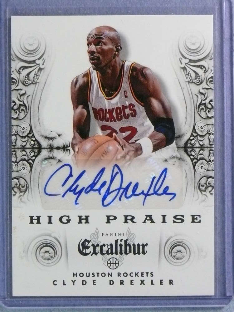 2014-15 Panini Excalibur High Praise Clyde Drexler Autograph Auto #30
