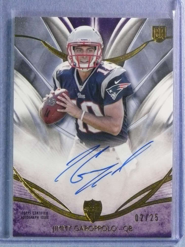 2014 Topps Supreme Rookie Purple Jimmy Garoppolo Autograph Auto #02/25 #SRAJG