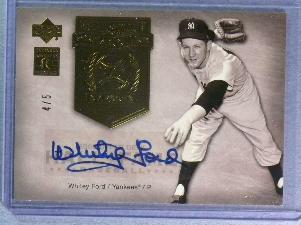 DELETE 117007 2005 UD Hall Of Fame Seasons Gold Whitey Ford Autograph #4/5 #HFSWF1