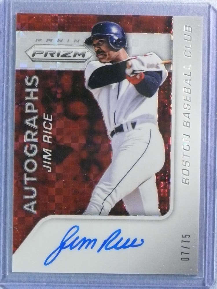 2015 Panini Prizm Baseball Prizms Red Jim Rice Autograph Auto #07/75 #25