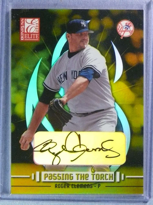 2003 Donruss Elite Passing The Torch Roger Clemens Autograh Auto #14/50 #PT5