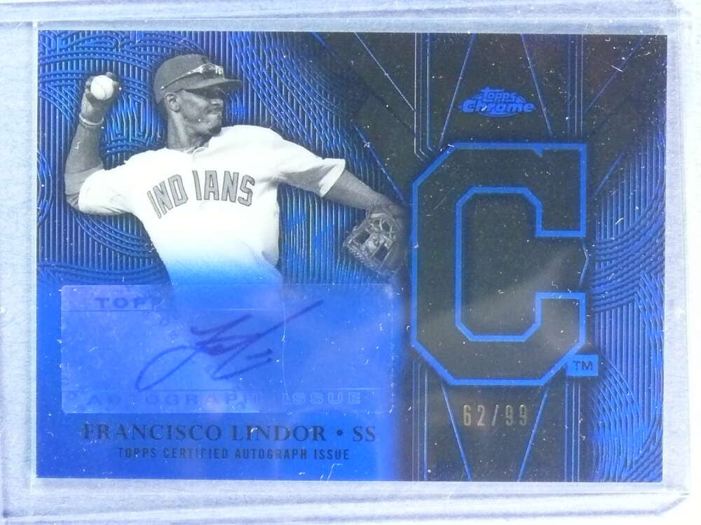 DELETE 117046 2016 Topps Chrome Team Logos Francisco Lindor Autograph Auto #62/99 #TLAFL