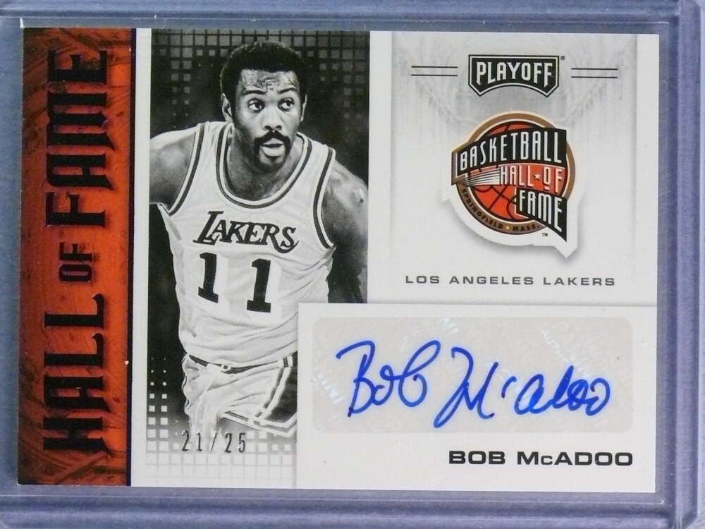 SOLD 117114 2020-21 Chronicles Playoff Hall Of Fame Purple Bob McAdoo Autograph Auto #21/25