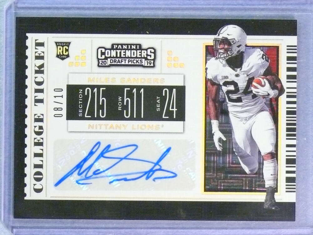 DELETE 117204 2019 Contenders Draft Picks College Building Blocks Miles Sanders Autograph #/10