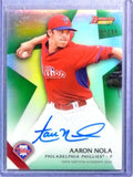 DELETE 117297 2015 Bowman's Best Of '15 Green Refractor Aaron Nola Autograph Auto #47/99