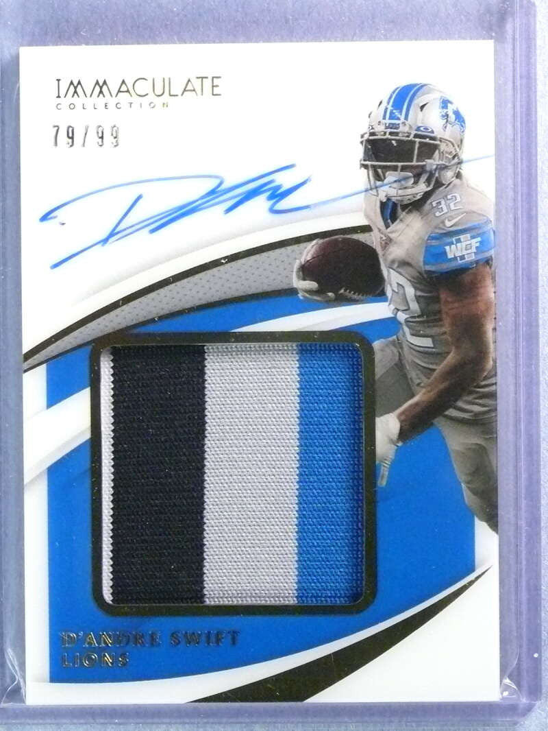 DELETE 117349 2021 Immaculate Collection Premium D'Andre Swift Patch Jersey Autograph #79/99
