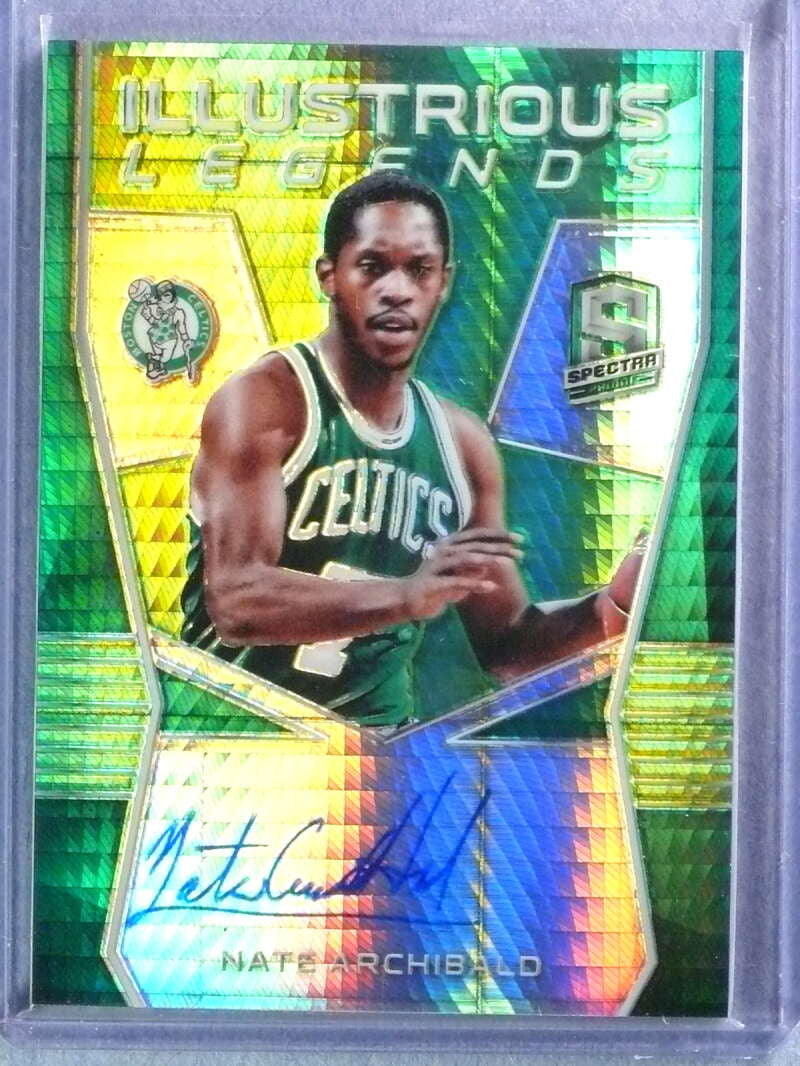 2018-19 Spectra Prizm Neon Green Illustrious Nate Archibald Autograph #24/49