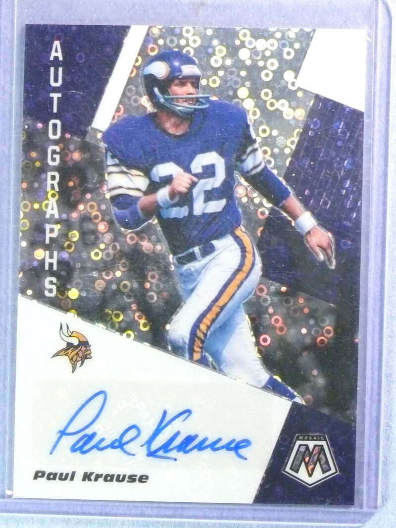 2020 Panini Mosaic No Huddle Paul Krause Autograph Auto #ANHPKR