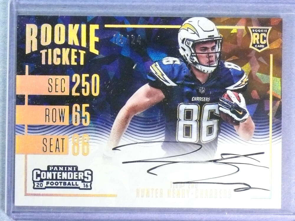 2016 Panini Contenders Rookie Ticket Cracked Ice Hunter Henry RC Autograph #/24