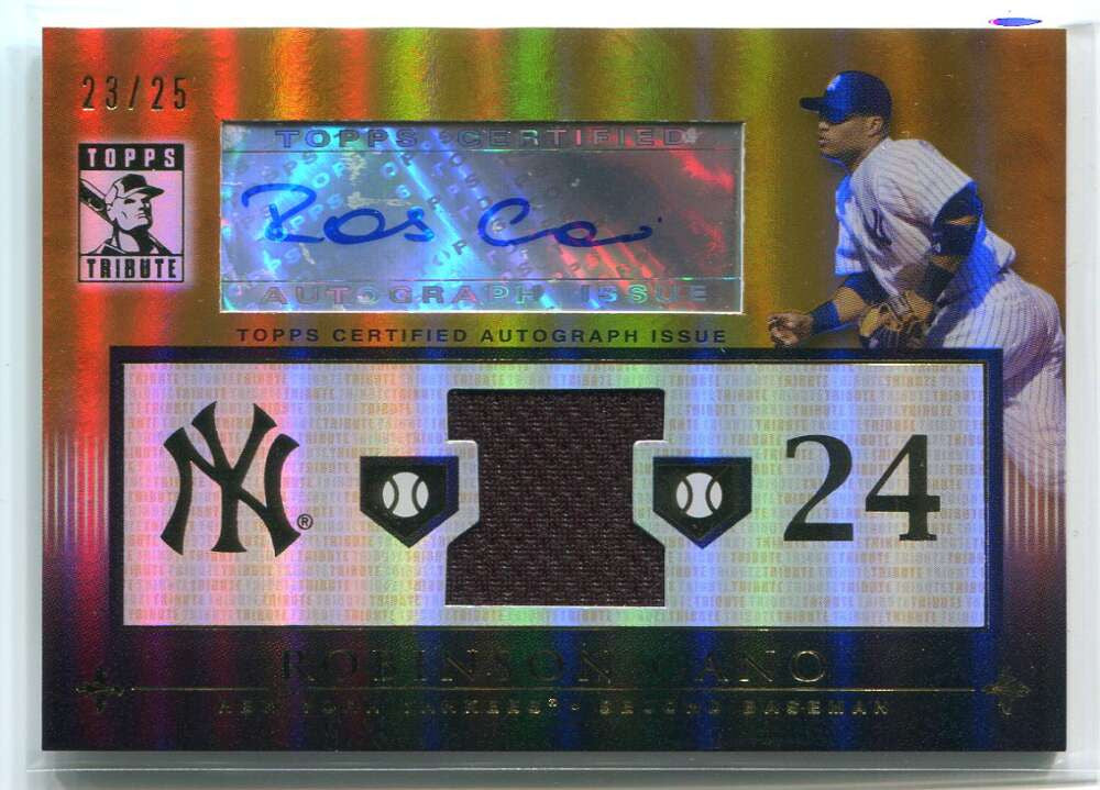 2010 Topps Tribute Autograph Relics Gold rc2 Robinson Cano Jersey Auto 23/25