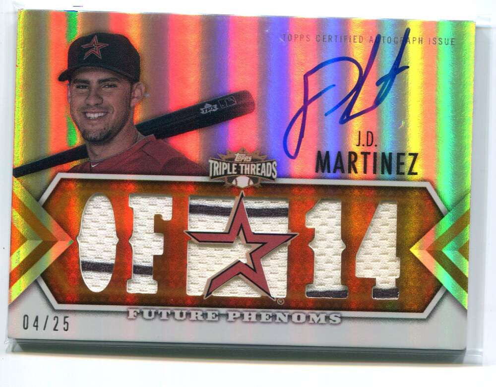 2012 Topps Triple Threads Gold 160 J. D. Martinez Jersey Auto 4/25