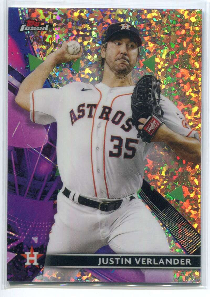 2021 Finest Rose Gold Mini-Diamond Refractor 41 Justin Verlander 22/50